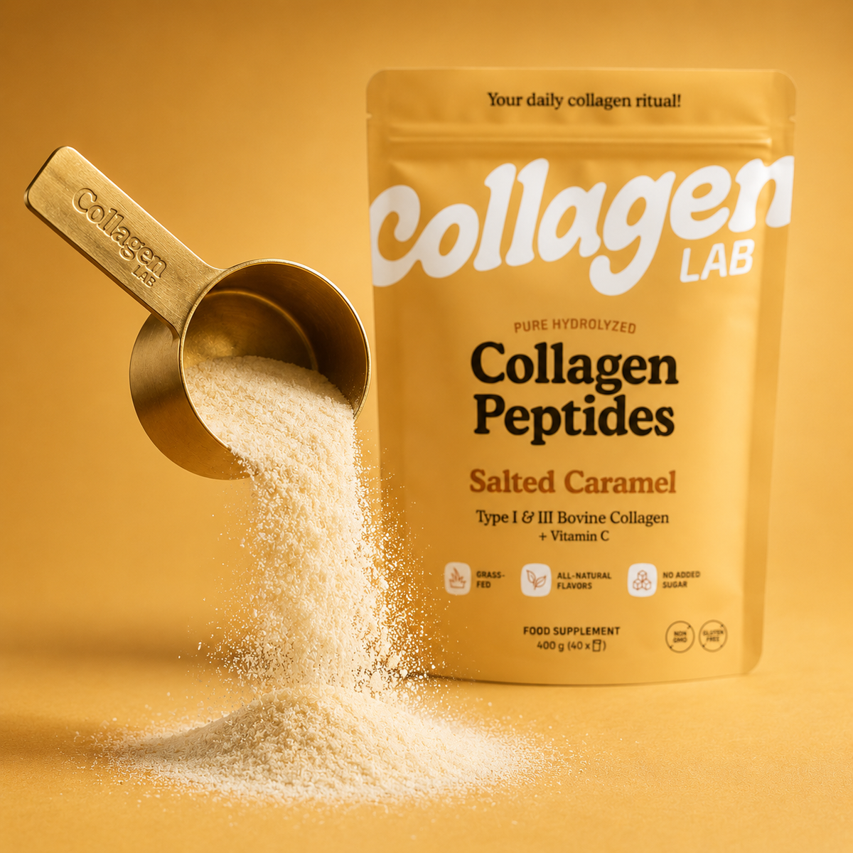 Linguriță metalică semnată CollagenLab® - Lingură de dozare precisă